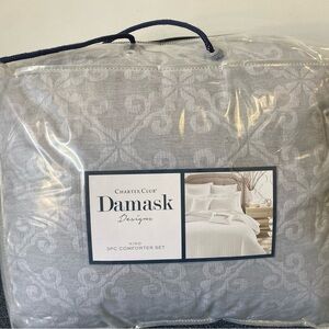 Charter Club Demask Designs Woven Tile Woven Tile 3 Piece King Comforter Set.